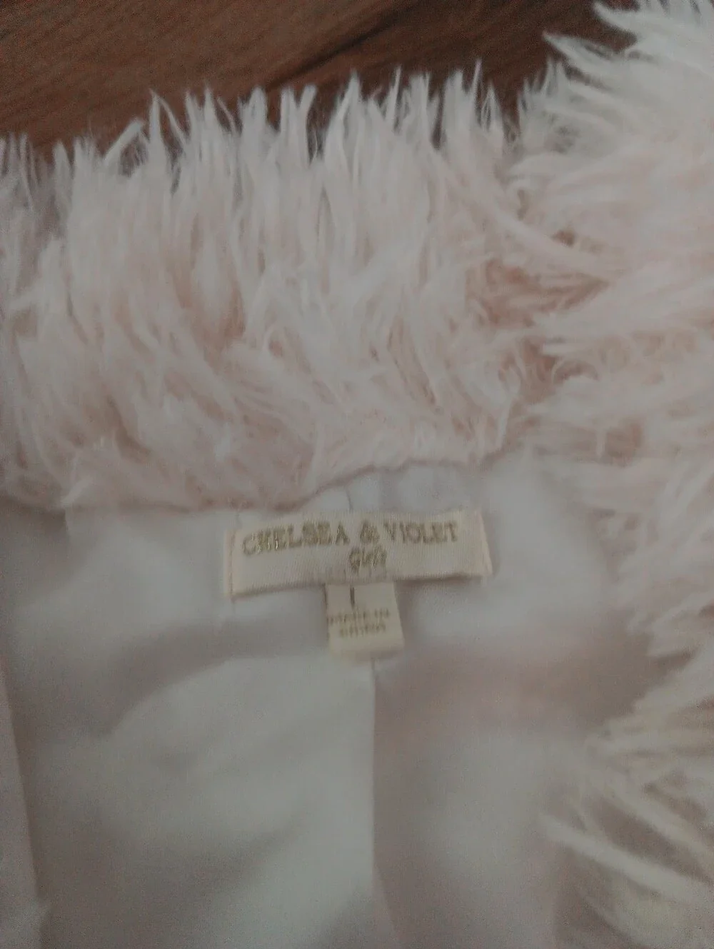 Chelsea & Violet Cream Teddy Faux Fur Jacket